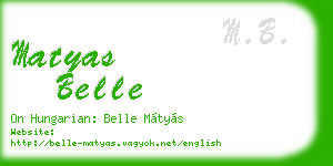 matyas belle business card